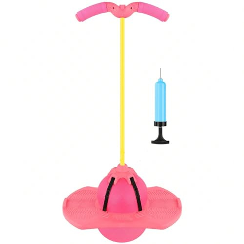Super-Life Pogo Jumper con manico e pompa per palline, giocattolo per saltare in alto, sicuro e divertente, per bambini, ragazzi e adulti (rosa)
