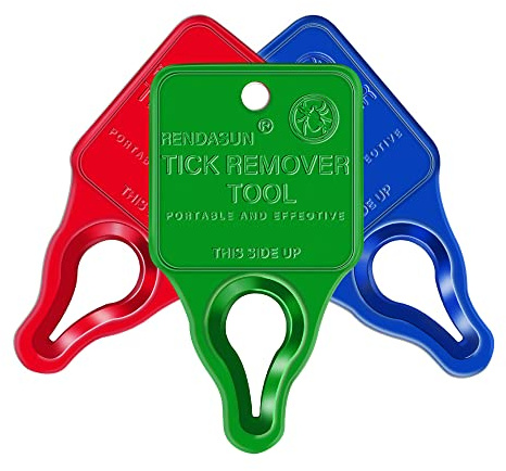 Rendasun Remover Tool, Reliable Suitable for Pets, Animals, and Humans, Essential Tick Remover Tool for Portable Outdoor Living (3 Pack Green Red Blue)