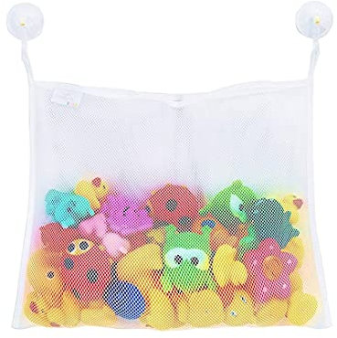 TBUQNZA Rete Giocattolo per Vascam, Organizzatore per Giocattoli per Vasca da Bagno e Doccia, Sacca a Rete Portaoggetti da Appendere, con 2 Potenti Ganci a Ventosa