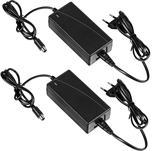 Weewooday 2 Stück Elektroroller Ladegeräte 42V 2A E Scooter Ladekabel Adapter Universal 1 Pin Lithium Akku Ladegeräte Kompatibel mit Xiaomi Ninebot 2 Rad Elektrisch Selbstausgleichend Roller, Schwarz