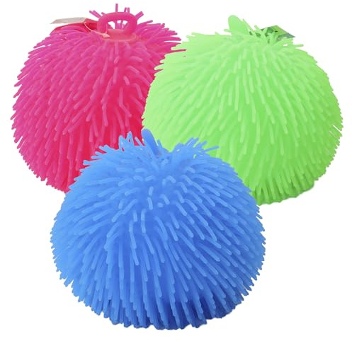 FLYPOP'S - Balle Herisson Lumineuse - Jeu de Kermesse - 038093 - Couleurs Assorties - Plastique - Puffer Ball - Anniversaire - Jeu de Récréation - 22 cm22 cmÀ Partir de 3 Ans