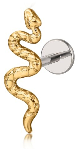 Limerencia 18G Piercing Tragus, Lèvre Titane Médical avec Tiges 6mm 8mm 10mm, Oreille Hypoallergénique, Labret Stud pour Nombril Langue Sourcil Lèvre Septon Nez