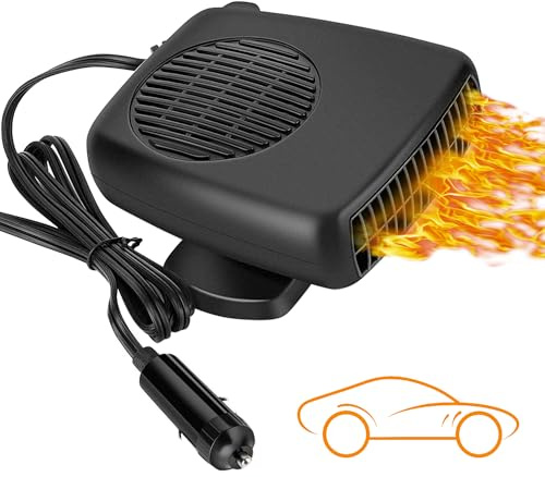 Showvigor Portable 12V Car Heater, 2-in-1 Windscreen Defroster and Demister, Universal Cigarette Lighter Power