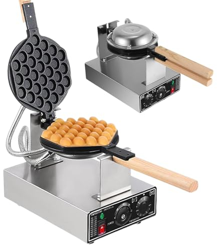 Gaufrier À Bulles, Machine À Gaufres Eggettes Commerciale, Moule De Cuisson Antiadhésif En Téflon À 180 °, Gaufrier À Œufs En Acier Inoxydable Antiadhésif Électrique De 1400W,SingleHead