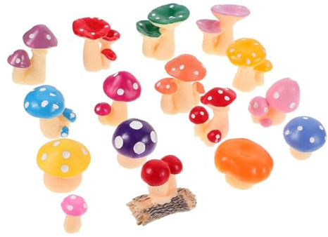 OFFSCH 32pièces Faux Champignons Résine Petites Statues Décoratives De Champignons Ornements pour Jardins Et Bonsaïs