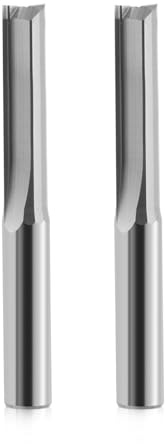 Lot de 2 fraises droites CNC à tige de 6 mm, 2 cannelures droites, fraises CNC, en acier tungstène, longueur de coupe de 25 mm, pour MDF, PVC, acrylique, travail du bois