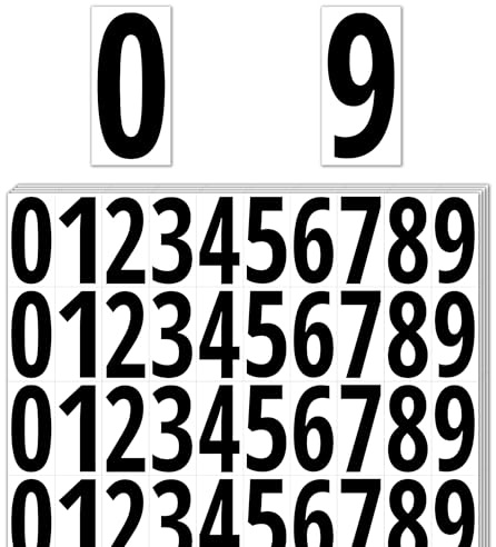 600 Pièces, 50mm - Chiffres Adhesifs, Numero Autocollant Exterieur Vinyle Imperméable - Sticker Chiffres Noirs
