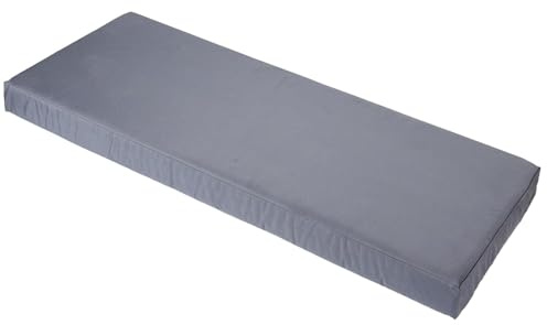 Brillars Outdoor Garden Bench Cushion 2 Seater for Patio Furniture, Water Resistant Heavy Duty Soft Replacement Cushions Seat Pad Sofa Pillow (Grey, 114x38x5cm / 45x15x2)