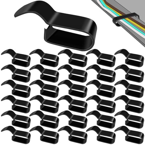 Datanly 30 Pack Trailer Frame Wire Clips Black Push-On Chassis Wire Clips Anti-Corrosion Spring Steel Harness Fasteners for Automotive Boat Trailer or Marine Wiring Management (3/8'')