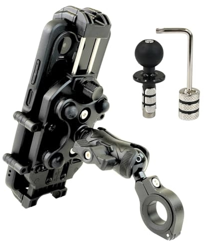 DIGRESO | Soporte Móvil Moto y Bicicleta – 【Antivibración y Antirrobo】 Montaje en Manillar o Tubo de Dirección – Universal 5,4”-7,2” Compatible con iPhone, Android, GPS y Rugerizados.