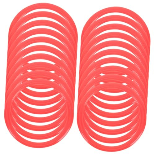 TOYZFRIENDY 20 pièces Jeu de Lancer Anneaux pour Garçon Fille de Plein Air et Coordination Main-œil Jeu Interactif Familial Plastique Rouge