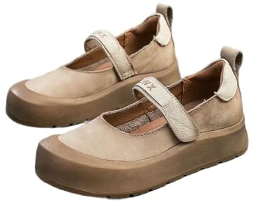 NYSBH 4 cm Suede Femmes Crochet Printemps Chunky Sneaker Automne Flats Mocassins Haute Marque Plateforme Chaussures compensées, kaki, 38 EU