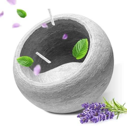 RANJIMA Ciotola vaporizzatore per sauna in granito, 10,5 x 6 cm, ciotola aromatica per infusi su pietre per sauna con cristalli di mentolo, accessorio per sauna, ciotola profumata per oli essenziali