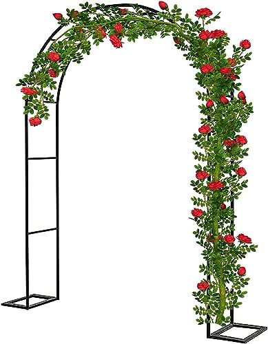 Arco de jardín de rosas negras de alta calidad, metal resistente a la intemperie, 300 x 220 x 40 cm, ideal para plantas trepadoras, perfecto para bodas al aire libre y decoración de patio
