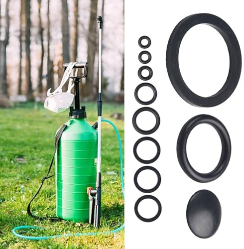 EaseSunny Anelli di tenuta per spruzzatore, guarnizioni in gomma, parti per spruzzatore da giardino, per bottiglie da 3 L, 5 L, 8 L, rondelle riutilizzabili inodori, confezione da 10 pezzi neri