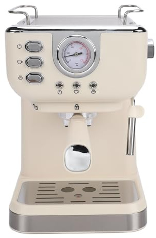 Bewinner Semiautomática de 1050 W con Varilla de, Profesional de 20 Bar con Espumador de Leche, de Preinfusión, Control de Temperatura de 92 °C, Agua Desmontable de 1,5 L
