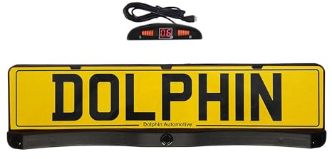 Dolphin 3 nummer pläterade monterade parkeringssensorer - ljud- och instrumentskärm enkel passform bilnummerplatta nummerplatta system