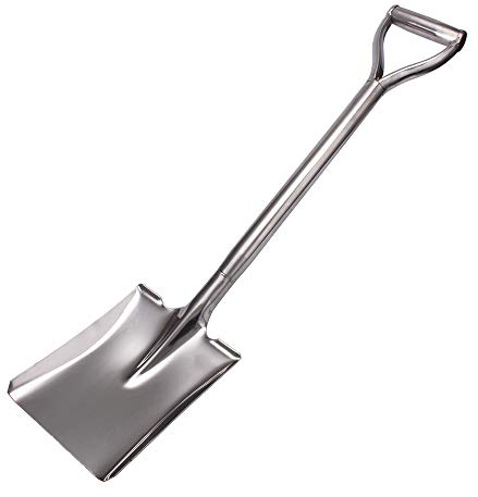 LUBAN Pala de Acero Inoxidable Longitud: 80 Pala de Metal Cuadrada con Mango en D Pala de Pala de Acero Inoxidable con Borde Frontal Plano Trasplante de Camping para jardinería