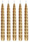 Ebersbacher Kerzenfabrik GmbH Renaissancekerzen Spitzkerzen gedreht lackiert Gold, 5 Stück, Größe ca. 22 x 250 mm, einzeln in Folie, Leuchterkerze Tafelkerze Stabkerze