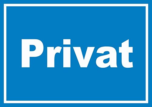 HB-Druck Privat Schild weiß-blau A6 (105x148mm)