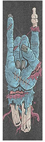 Vnurnrn Art Rock Roll Musique Monstre Planche à Roulette Bande Grip de Skateboard Antidérapante Sans Bulles Papier de Verre 84x23cm Longboards Scooter Autocollants