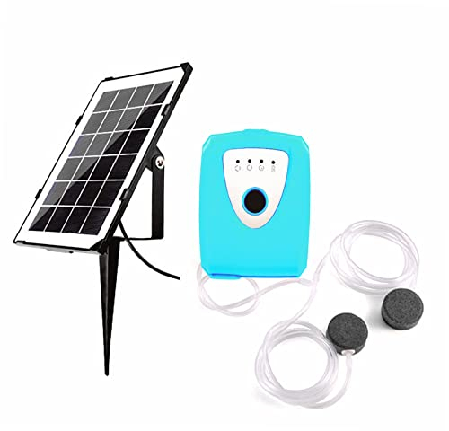 Aoresac Ossigeno Solare per Laghetto 3.5 W,Aeratore per Laghetto Solare con Batteria al Litio Incorporata da 4000 mAh, Aeratore di Ossigeno Solare Portatile Quattro Tubi da 1 M per Aquario, Stagno