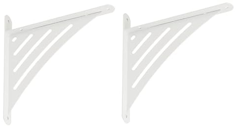 Gedotec Design-Konsole Metall | 2 Stück schwerlast Winkel für Tablare | TRIANGLE | Tiefe: 200 mm | Regalträger zum anschrauben | Haltewinkel für Regale weiß | Regalwinkel Schwerlastkonsole Träger