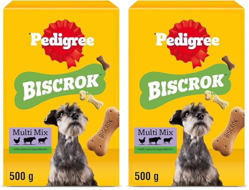 Pedigree Biscrok Multi Mix - Dog Treats - Bone-Shaped Biscuits - 500 g (Pack of 2)
