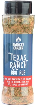 Texas Ranch BBQ Rub Shaker | The Smokey Carter | Ranch style herby BBQ rub, ideal for chicken, pork, veggies, dips and dressings | Ideal for Barbecue Chicken & Kebabs