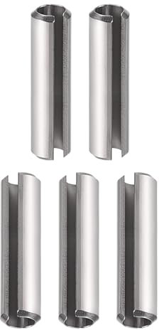 DTGN 6mmx60mm(DxL) Slotted Spring Pin - 5Pack - Good for Home Machine Fastener - 304 Stainless Steel Spring Dowel Tension Roll Pin - Silver