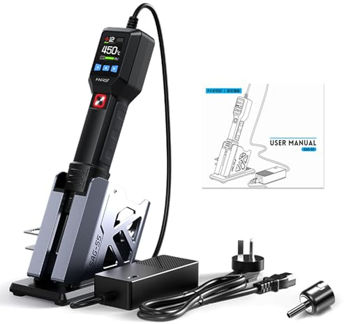 Mini varmluftspistol, varm luftpistol med hög temperatur 550 W liten avlödningsstation justerbar 100 °C – 450 °C exakt temperaturkontroll pid tyst