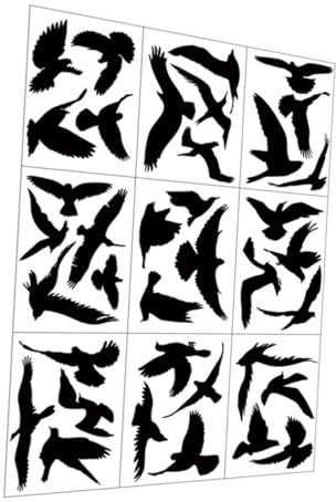 JUMPLAWN Pegatinas Anticolisión para Ventana Diseño de Pájaro 9 Hojas Resistente a Calcomanías Estáticas Removibles para Protección de Aves Decoración de Ventanas