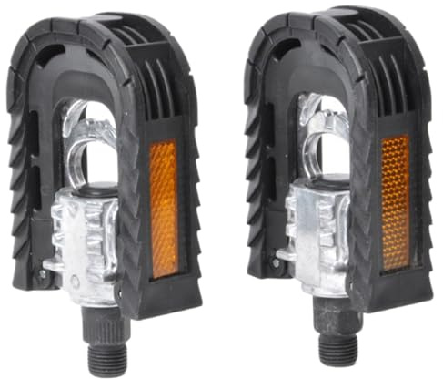 Pedales de Bicicleta, Pedales de Bicicleta Plegables de montaña de 9/16 Pulgadas con Tira Reflectante 1 par de Bicicletas Planas Anchas, Antideslizantes y Resistentes, Plegables para Carretera
