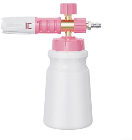 Pulvérisateur à mousse portatif pour nettoyeur haute pression | Canon à mousse haute pression de 1 litre | Buse en acier inoxydable et en laiton | Pour lavage de voiture, moto, toit, allée (b)