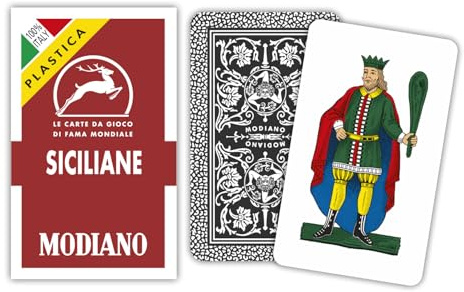 Modiano 300163 Carte Regionali Siciliane, 100% Plastica