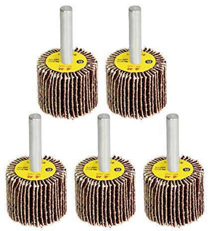 Utoolmart Mole lamellari montate con codolo abrasivo, 2,5 x 1,2 x 0,6 cm, grana 80, 5 pezzi