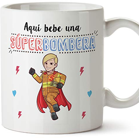 MUGFFINS Taza Bombera (Superhéroes() - Regalos Originales y Divertidos de Bombero