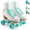Osprey Retro Quad Rollschuhe für Erwachsene - Damen Schnürschuh High Top Roller Boots - mehrere Designs, Weiß/Mintgrün, UK Erwachsene 2/EU 34