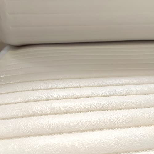 TENDAGGIMANIA® Piel sintética náutica acolchada de 3 cm para cojines de barco - Tejido náutico con relleno de guata - venta por metro lineal - Color: blanco