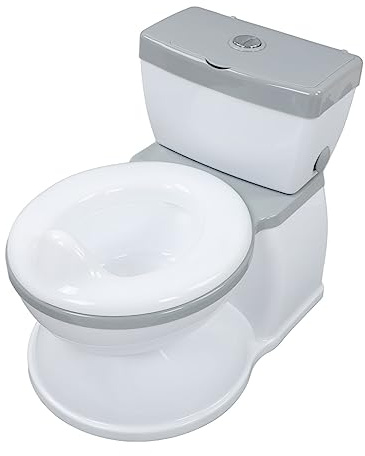 Potträningstoalett, Realistisk Potträningssits, Multifunktionsflyttbar Toalettsits för Småbarn med Toalettpappershållare Simulering Vivid Flushing Sound för Småbarn Babys Kids (Grå)