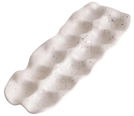 MagiDeal Porte-œufs en céramique, Organisateur d'œufs, décor de Cuisine, Distributeur d'œufs Pratique, Plateau à œufs pour étagères de Garde-Manger, 12 Grille