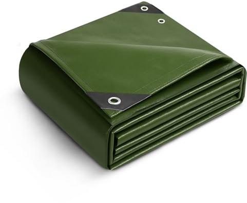 Keplin 2x3m Waterproof Tarpaulin Cover Sheet 90GSM, Heavy Duty, Mould-Resistant, Easy to Wash - PE Material, Reinforced Edges with Metal Eyelets, Green