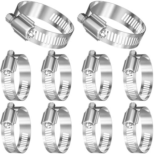 ZKGYUS 10 Piezas Abrazaderas de Manguera Abrazaderas de Manguera Ajustables de 19-29 mm,abrazaderas metalicas para tubos para Tuberías de Gas,Grifo Doméstico, Fijación de Tuberías