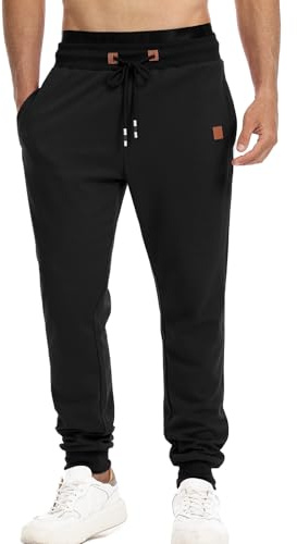 Suwangi Pantalon de Survetement pour Homme Jogging Training Pantalons de Course à Pied et D'entraînement Tapered Cuff avec Poches Zippées