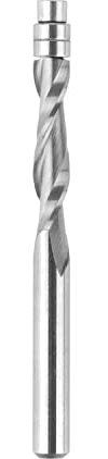 SpeTool 1/4″ (6.35 mm) Spiral Up-Cut Flush Trim Router Bit, 1/4″ Shank Bottom Bearing 28 mm Cut Length Solid Carbide Cutter — Perfect for flush trimming in pattern or template work