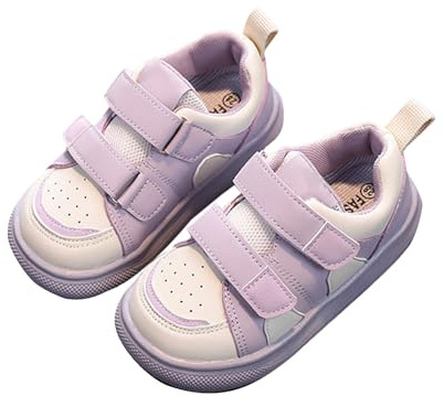 Con illuminazione Children And Infants Toddler Shoes Boys And Girls Floor Sports Flat Soles Light And Comfortable Solid Color Hook Loop Sneaker Ragazzi Festlich, Lilla, 25.5 EU