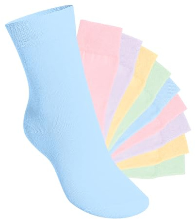Footstar EVERYDAY! 10 paia di calzini per bambini Calzini classici al polpaccio per ragazze e ragazzi, pastello, 35-38