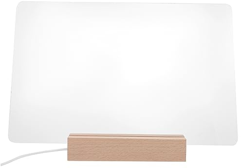 SHINEOFI Tableau Effaçable Acrylique Transparent avec Stylo Effaçable Message Lumineux DIY pour Maison Grand Format avec Base Éclairée et