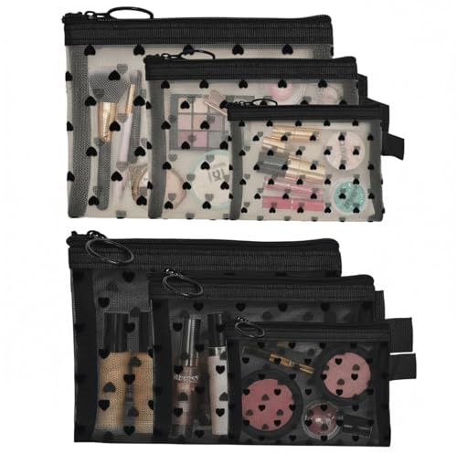 6 PCS Neceser Maquillaje Pequeño Mujer Portátil Bolsas de, Organizador de Viaje para Mujer, Viaje Neceser de Aseo, Pequeñas Bolsa de Cosméticos con Cremallera