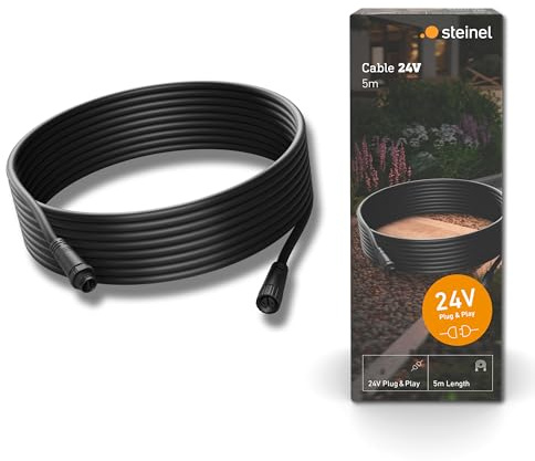 Steinel 089290 Rallonge 5 m pour système d'éclairage, câble Basse Tension, résistant aux intempéries IP67, Plug & Play, Accessoires de Jardin 24 V, Noir